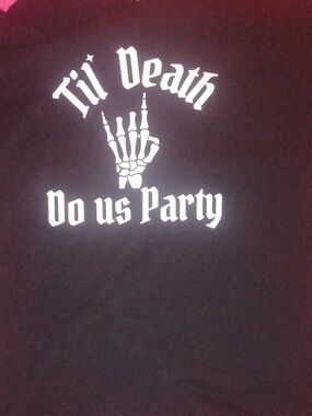 "Til Death Do Us Party" Black Tee Size L